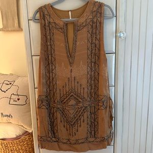 Free People beaded shirt tunic dress